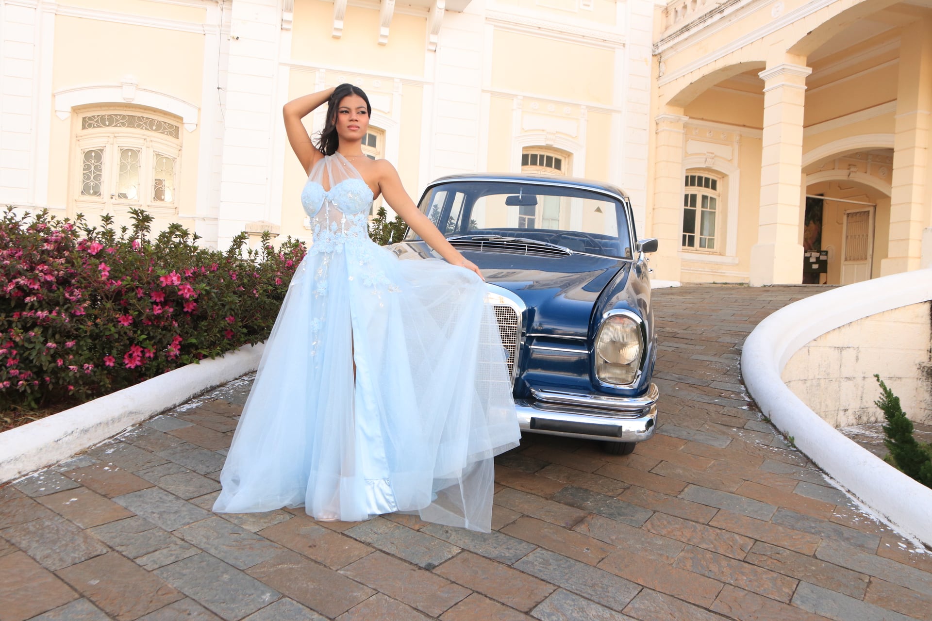 Vestido Azul Serenity Recepção - Detalhe